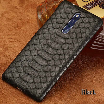 

Genuine Leather Phone Case For Nokia 6 8 Case Natural Python Skin All handmade Back Cover