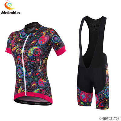 

Malciklo 2018 Summer Womens Cycling Jersey Bib Tights Woman Short Bike Compression Suits Quick Dry