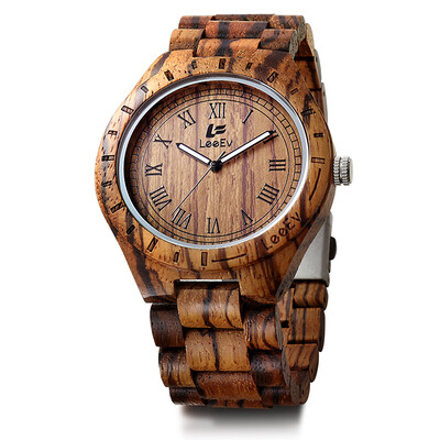 

LeeEv Natural Solid Wood Wristwatch for Men Fashion Mens Wooden Watch