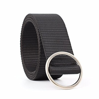 

Women Fashion Smooth Round Buckle Cowboy Simple Canvas Belt