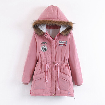 

Winter new hooded long-sleeved parkas womens cotton-padded coat