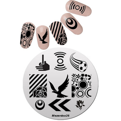 

1шт. Штамповочный шаблон для шаблона для ногтей Stripe Eagle Design Manicure Nail Stamping Plate DIY Stamp Nail Tool Mezerdoo 26