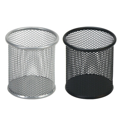 

COMIX metal mesh round pen holder stationery pen holder color random office stationery B2259