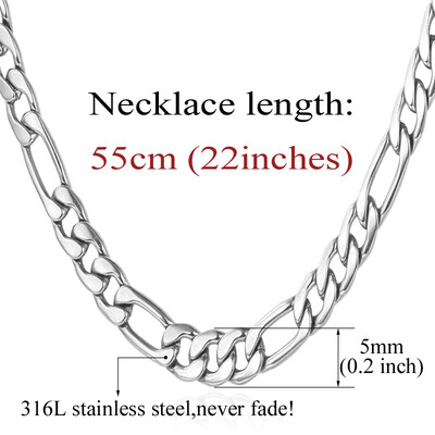 

18K Real Gold Plated Necklace With "18K" Stamp Men Jewelry Wholesale Free Shipping 3 Sizes New Trendy Figaro Chain Necklace
