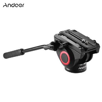 

Andoer Lightweight Fluid Head Hydraulic Drag Head Threedimensional Tripod Head 360° Panoramic Shooting with 14" 38" Screw Mou