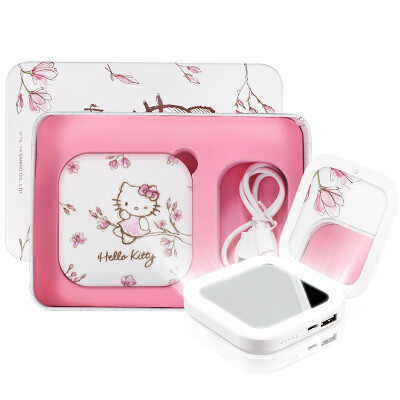 

Hello KittyHello Kitty charging treasure led light makeup small mirror creative gift box large capacity mobile power romantic cherry blossom KT1510