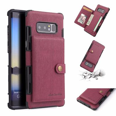 

SHS Phone Case For Samsung Galaxy S8S8 PlusNote 8 Fashion Concise Leather Wire Drawing Multifunction Purse