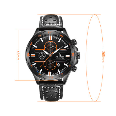 

Sports Watches For Men Leather Band 30M Waterproof Chronograph Wrist Watch
