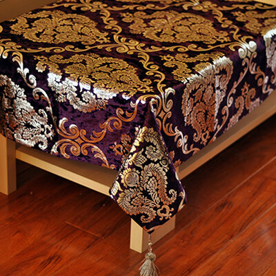 

Very Thick Heavy 15kg Handmade Europe Style Wedding Table Cloth Hot Silver Embroidery Sofa Home Hotel Bedding Villa Decoration