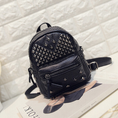 2016 New Leather Rivets Womens Bags Korean Version Fashion Bag Mini Shoulder Bag Fashion Pack