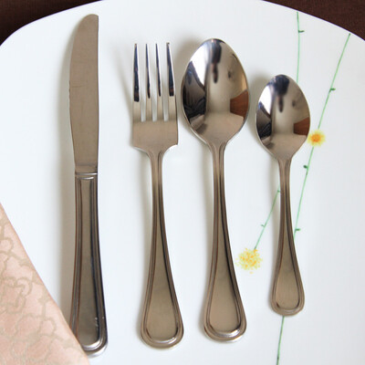

Dior lily silver water droplets Western knife&fork spoon teaspoon four sets of thick texture tableware