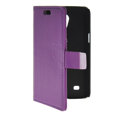 

MOONCASE Slim Leather Flip Wallet Card Pouch with Kickstand Shell Back ЧЕХОЛ ДЛЯ Samsung Galaxy Core Lite 4G G3586V Purple