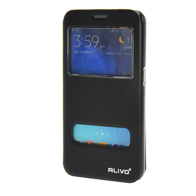 

MOONCASE Samsung Galaxy S6 чехол для View Slim Leather Flip Pouch Bracket Back Cover Black
