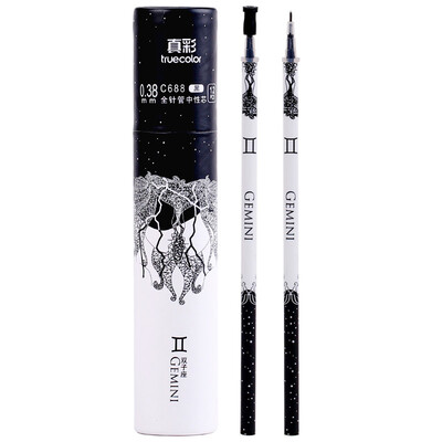 

TRUECOLOR 038mm black needle head gel pen pen pen refill pen refill student office 12 constellation alliance Gemini 12 box C688