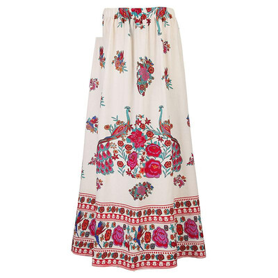 

Ruiyige 2018 Women Summer Boho Floral Print Long Skirt Women Ethnic Beach Party Maxi Ankle Length Skirt Female Vintage Vestidos