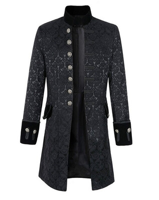 

Mens coat pure color fashion steam punk retro coat