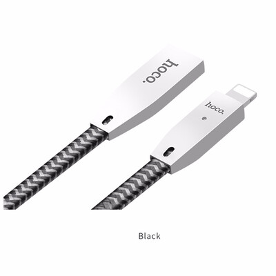 

HOCO Original Zinc Alloy Reflective Braid Charging Data Cable for Apple Lightning iPhone iPad 24A OTG Fast Charger Wire Sync