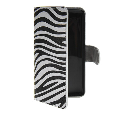 

MOONCASE Zebra style Leather Side Flip Wallet Card Slot Stand Pouch чехол для WIKO Bloom