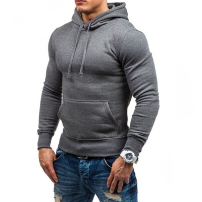 

Plus Size Mens Casual Hoodies Long Sleeve Hooded Sweatshirts Solid Color Sport Pullovers 6 Color