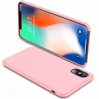 

IPhone X Case Love Series liquid silica gel double layer structure shockproofeasy to clean soft microfiber pad