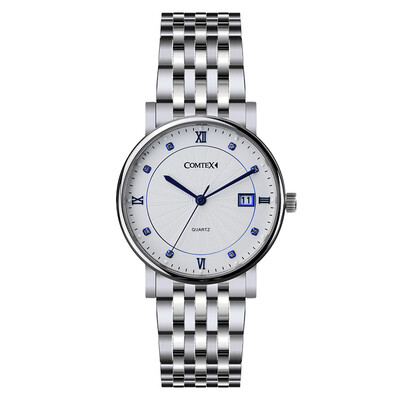 

2016 Hot Sale Luxury Men's Watch Stainless Steel Strap Folding Buckle Analog Watch Quartz Movement Water Resistant Calendar