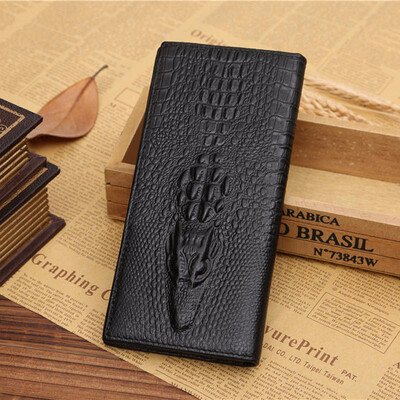 

Wallet Long Crocodile Cell Phone Pocket Interior Zipper Pocket Photo Holder Card Holder