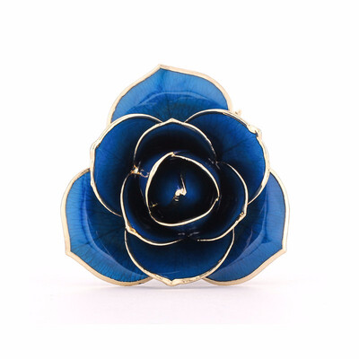 

Light Blue Gold Rose Love Forever Long Stem Dipped 24k Gold Foil Trim Rose Best Gift for Valentines DayLight Blue