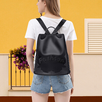

PADIEOE bag female 2018 new bag backpack small backpack Korean fashion trend port wind small fresh SO171090 black