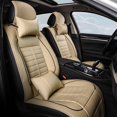 

BOOST four seasons universal leather car seat car seat cover five universal headrest pillow lumbar luxury four seasons all-inclusive cushion set warm rice