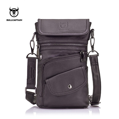

BULLCAPTAIN 2018 calidad marca bolso de pecho hombres Cierre de cuero genuino mensajero bolsos de los hombres moda bag102