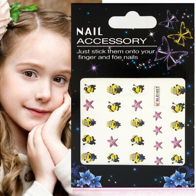 

New Despicable Me Nail Art Guide Sticker Minions Stencil Tip Decal Chic DIY