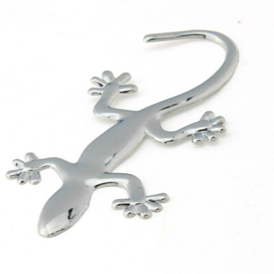 

3D Silver Car Auto Wall Gecko/House Lizard Emblem Badge Decal Sticker 21034 NEW 2PCS