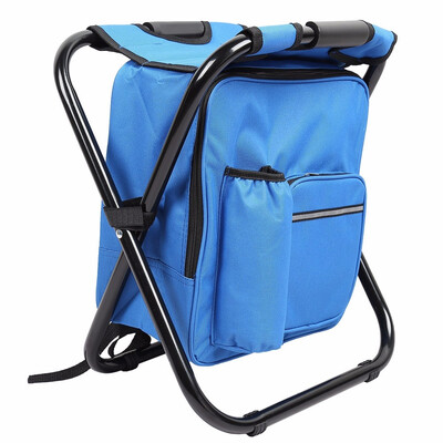 

Folding Chair Portable Fishing Stool with Ice Pack Insulation Bag Folding design with double shoulder straps double PVC