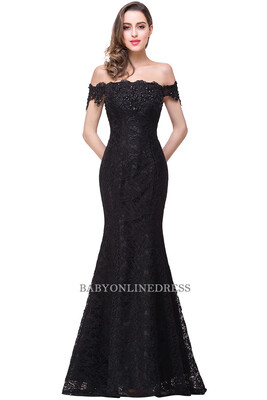 

Elegant Crystal Beaded Red Royal Blue Lace Mermaid Long Evening Dresses 2018 Prom Party Dress