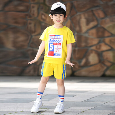 

Children&39s wear boys 2018 summer new Korean version of cotton leisure comfort suit children two pieces