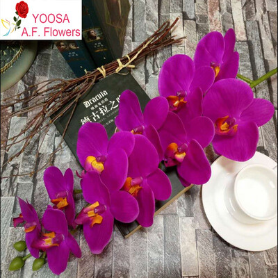 

2pcs 11Heads large Orchid Artificial Flowers Moth Butterfly Orchids Home Wedding Decoration fleurs artificielles deco anniversaire