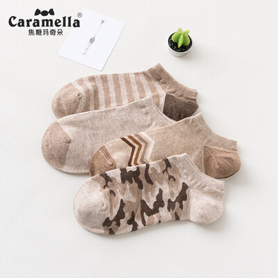 

Caramella socks mens boat socks casual sports cotton socks comfortable breathable shallow mouth socks 53454 maple leaf code