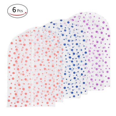 

Esonmus 6pcs 60x110cm PEVA Nonwoven Fabrics Transparent Waterproof Dustproof Hanging Garment Bags Clothes Suit Covers