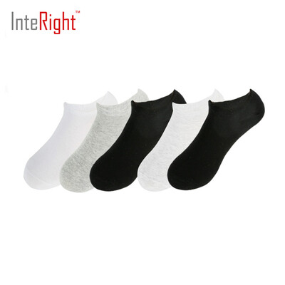 

INTERIGHT boat socks men&women classic wild solid color comfortable low help boat socks 5 double boxed men mixed color code