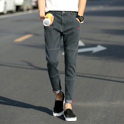 

Damaizhang Brand Designer Straight Jeans Engliand Style Mens joint Cargo Pants Fashion Male Trousers Mens Clothing