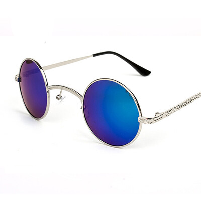 

FEIDU New Goth Steampunk Goggles Sunglasses Women Men Retro Coating Mirror Round Sun Glasses Unisex UV400 Oculos De Sol Feminino