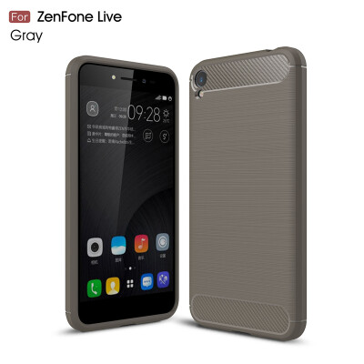 

Goowiiz Phone Case For ASUS ZenFone Live ZB501KL Fashion Slim Carbon Fiber TPU Soft Silicone Prevent falling