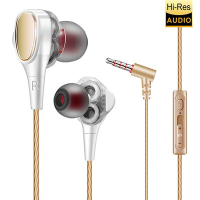 

Universal earphone ear type double moving coil four speaker unit earphone