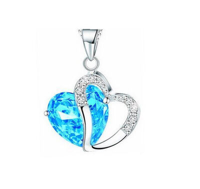 

Мода женщин Сердце Кристалл Rhinestone Серебряная цепь ожерелье Дешевые