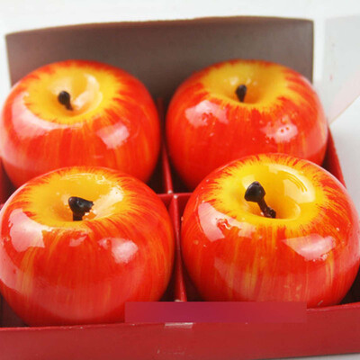 

Vanker 4pcs Christmas Red Apple Shape Fruit Scented Candle Home Decoration Gift