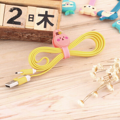

Наушники Earbud наушников Силиконовый кабель Шнур Wrap Winder Организатор держатель розовый кролик