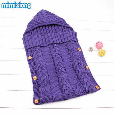 

Sleeping Bag Baby Winter Warm Envelopes For Newborns Unisex Hooded Sleep Sack Acrylic Knitting Infant Wrap Swaddle Blankets Fall