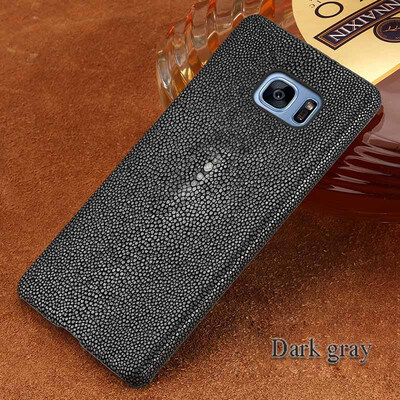 

Genuine Leather Phone Case For Samsung S7 Case Natural Pearl Fish Skin Back Cover For S8 S8 Plus Case