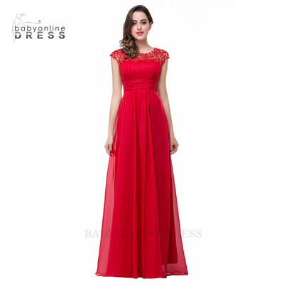 

Long Bridesmaid Dresses 2018 Beading Lace Vestido De Dama De Honra Cheap Red Royal Blue Robe De Soiree Prom Wedding Party Dress