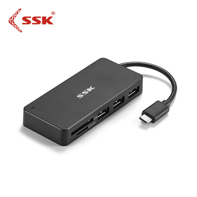 

SSK SHU-C510 Type-C to three-port USB30 splitter TFSD card reader Apple MacBook expansion converter one for five adapter